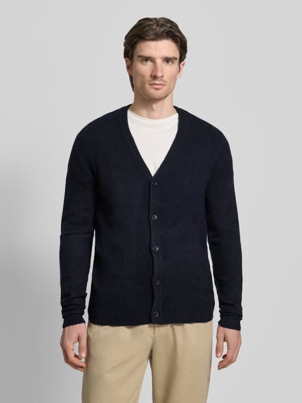 Casual Friday Gebreid jack met knoopsluiting model 'HEINE' Donkerblauw - 4