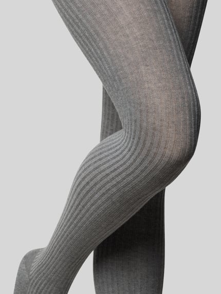 FALKE Strumpfhose mit Strukturmuster Modell 'Family' Hellgrau 3