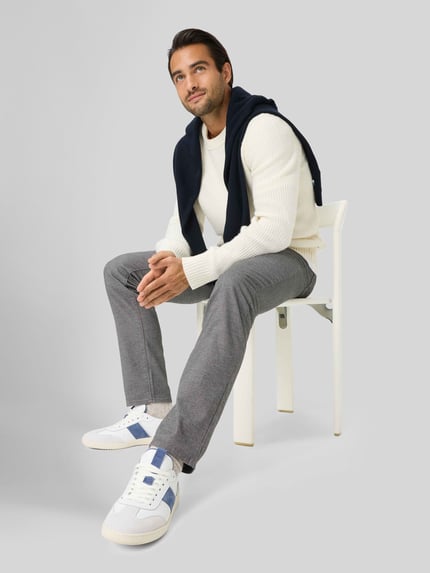 Brax Regular Fit Chino aus Baumwoll-Mix mit Viskose-Anteil Modell 'Wool Look Flex' Silber 3