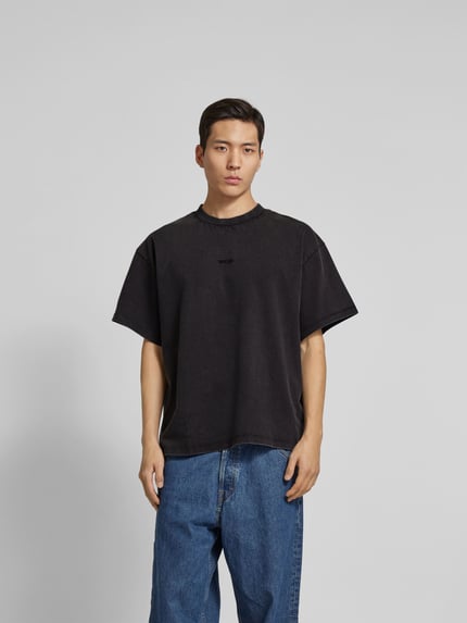 WON HUNDRED T-shirt met labelstitching Zwart - 4