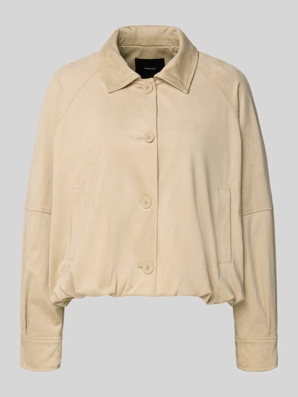 Productfoto, Jacke mit Knopfleiste und Eingrifftaschen Modell 'Nayomi' van Someday in beige, materiaal-mix met stretch, relaxed fit, omgeslagen kraag