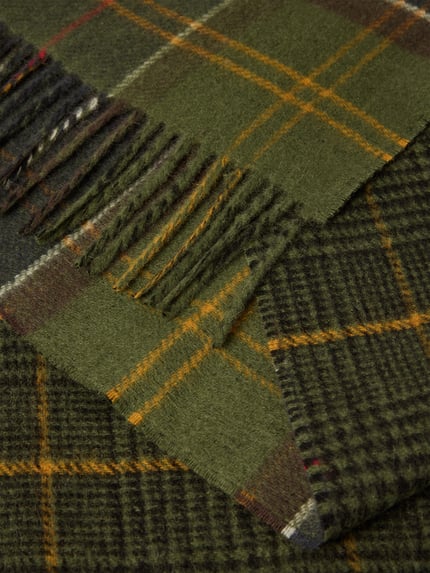 Barbour Schal mit Fransenabschluss Oliv 2