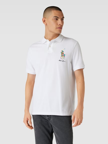 Polo Ralph Lauren Classic Fit Poloshirt mit Label-Stitching Weiss 4