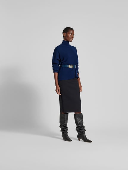 Victoria Beckham Sweter ze stójką Granatowy 1