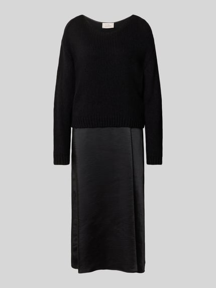 ROBE LÉGÈRE Midi-jurk in dubbele-laagjeslook Zwart - 2