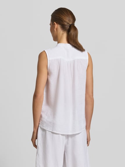 Christian Berg Woman regular fit blousetop van viscose-linnenmix Wit - 5