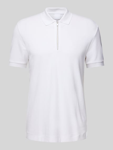 BOSS Regular Fit Poloshirt mit Reißverschluss Modell 'Paras' Weiss 2