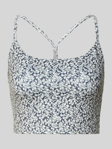 Produktfoto, Cropped Top mit integriertem bustier model 'Harley' van VARLEY, dames top van elastische materiaalmix, kort fit, slim fit, spaghettibandjes, abstract zwart-wit patroon, zachte textuur
