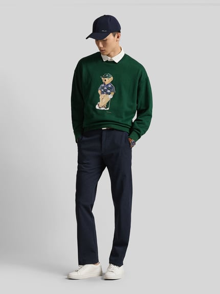 Polo Ralph Lauren Sweter z dzianiny z nadrukiem polo bear z wyhaftowaniem Zielony 1