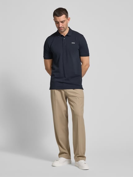 HUGO Koszulka polo z nadrukiem z logo model ‘Donos’ Ciemnoniebieski 1