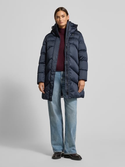 Blauer USA Gewatteerde lange jas met capuchon, model 'OPERA' Donkerblauw - 1