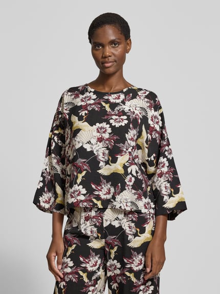 GUIDO MARIA KRETSCHMER WOMAN Blouseshirt met 3/4-mouwen, model 'Orelia' Zwart - 4