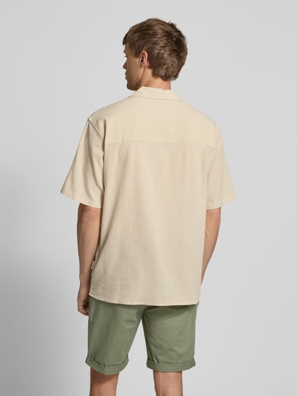Redefined Rebel Regular fit vrijetijdsoverhemd met structuurmotief, model 'FELIX' Beige - 5