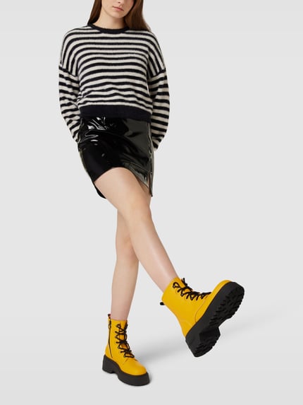 Tommy Jeans Veterboots met plateauzool, model 'CHUNK' Geel - 1