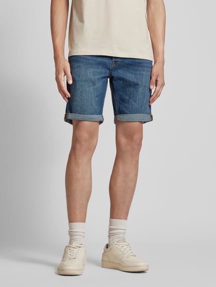 JACK & JONES Korte regular fit jeans in 5-pocketmodel, model 'RICK' Jeansblauw - 4