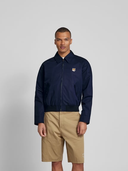 MAISON KITSUNÉ Hemdjacke mit Label-Stitching Marine 4