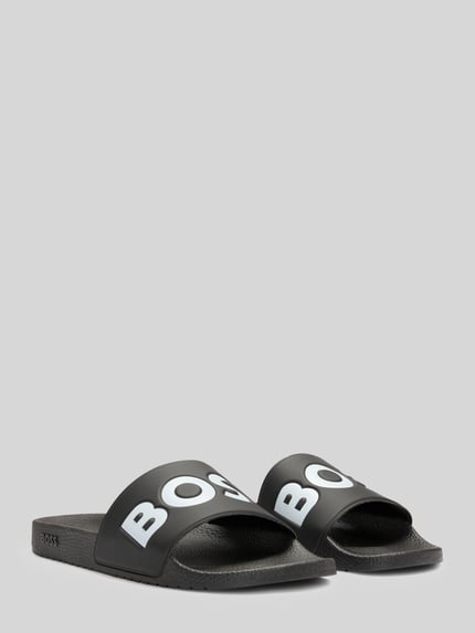 BOSS Badeschuhe mit Logo-Print Modell 'ARYEH_SLID' Black 2