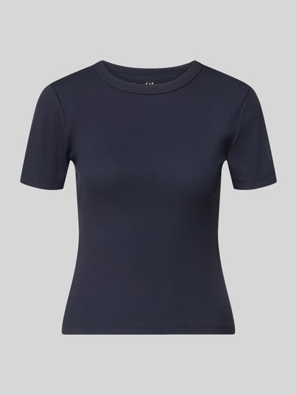 Produktfoto, ciemnogranatowy damski t-shirt z mieszanki bawełny Regular Fit T-Shirt aus Baumwoll-Mix Modell 'VAL' od ONLY