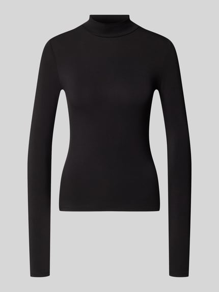 Slim Fit Langarmshirt aus Lyocell-Mix mit Rollkragen Shop The Look MANNEQUINE