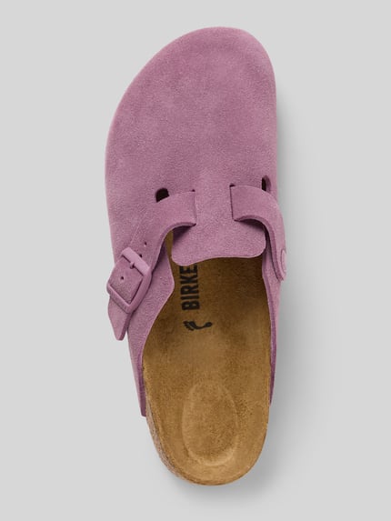 Birkenstock Kapcie z detalami z logo model ‘Boston’ Fiołkoworóżowy 3