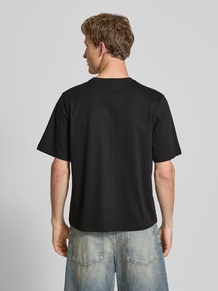 REVIEW T-Shirt mit Rundhalsausschnitt und Logo-Stitching Black 5