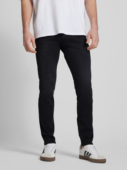 Replay Slim fit jeans met stretch, model 'Anbass' Donkergrijs - 4