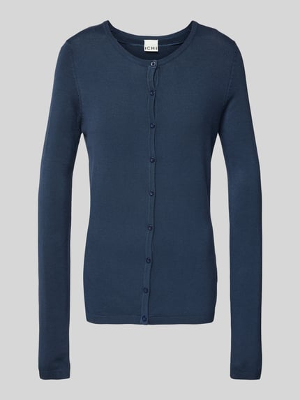 ICHI Cardigan mit durchgehender Knopfleiste Modell 'MAFA' Dunkelblau 2