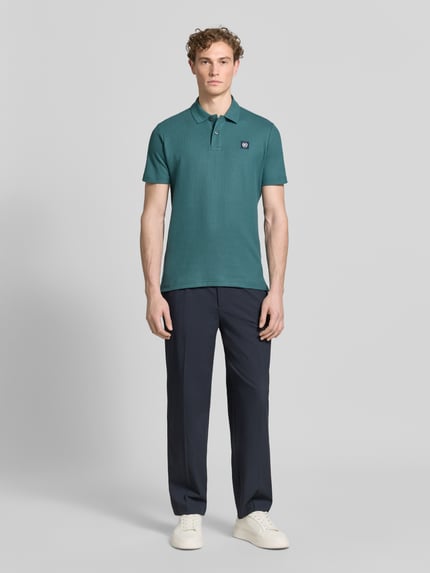 LERROS regular fit poloshirt met labeldetail en knoopsluiting Groen - 1