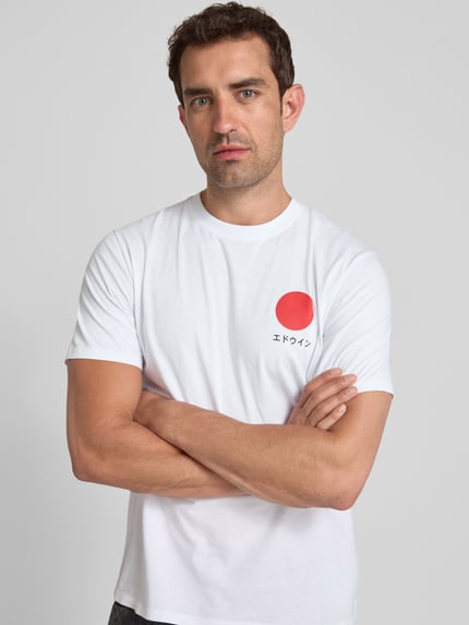 Edwin T-shirt met motiefprint, model 'JAPANESE SUN' Wit - 3