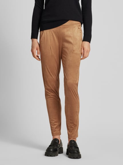 Raffaello Rossi Slim fit broek in wildleerlook, model 'CANDICE' Camel - 4