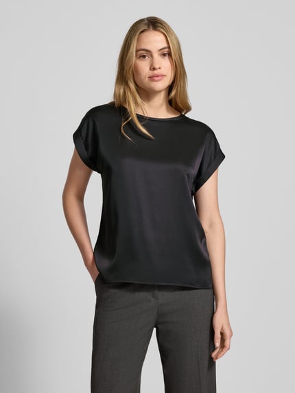 VILA Blusenshirt mit fixierten Ärmelaufschlägen Modell 'VIELLETTE' Black 4