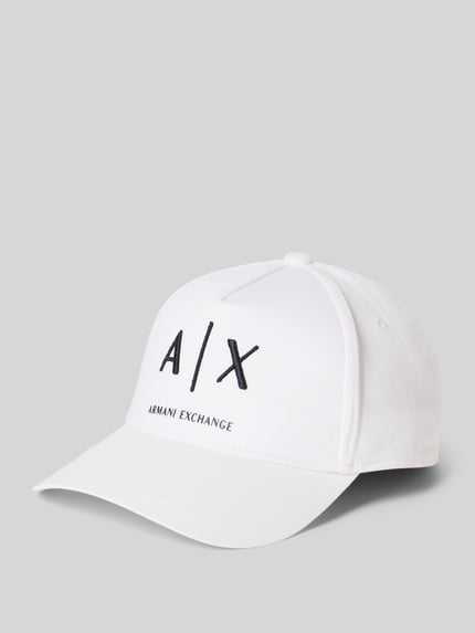 Produktfoto, czapka z daszkiem z wyhaftowanym logo i regulowaną długością z bawełny, Basecap mit Label-Stitching od ARMANI EXCHANGE