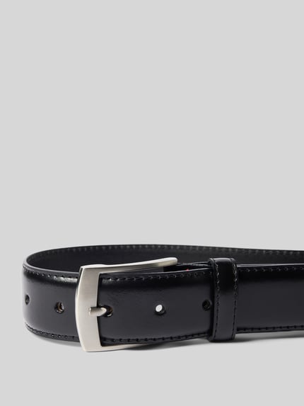 Produktfoto, Glattledergürtel mit Dornschließe van Pierre Cardin, heren riem van echt glad leer in klassiek model, breedte 3,5 cm, maat 110, zwart