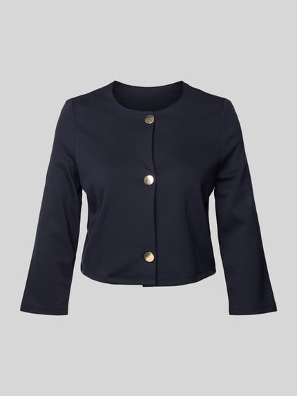 s.Oliver BLACK LABEL Boxy Fit Kurzblazer aus Vikose-Mix Marine 2