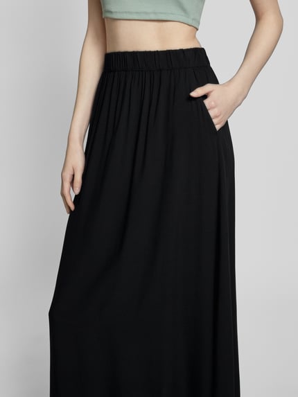 Tom Tailor Denim Maxirok van viscose met elastische band Zwart - 3