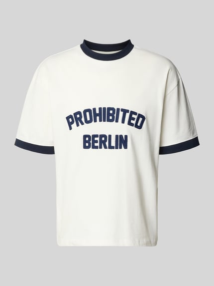 T-Shirt mit Label-Stitching Modell 'Rush' Shop The Look MANNEQUINE