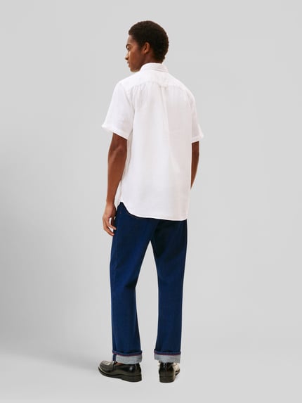 Tommy Hilfiger Regular Fit Kurzarmhemd aus reinem Leinen Weiss 5