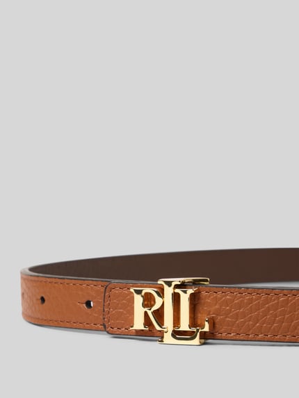 Produktfoto, Gürtel aus Rindsleder mit Wendefunktion von Lauren Ralph Lauren, braunes Echtleder, klassische Form, Label-Detail, Breite 2 cm