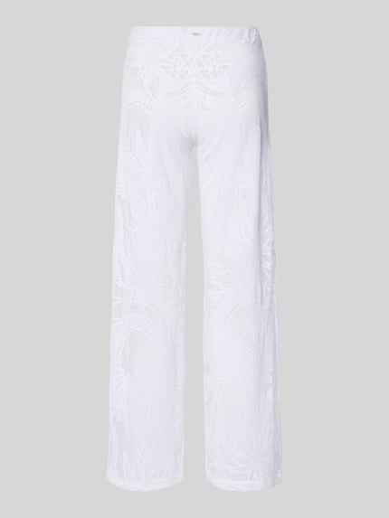Produktfoto, weiße Damen Hose aus Häkelspitze Modell 'KISKA COCOBEACH' von Banana Moon, Material-Mix mit Stretch-Anteil, Regular-Fit, elastischer Bund