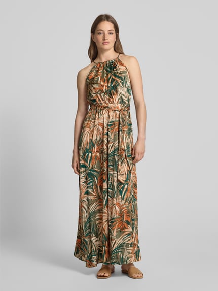 Apricot Maxikleid mit Bindegürtel Oliv 4
