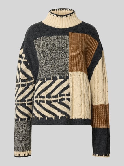 Jake*s Casual Strickpullover mit Zopfmuster Ecru 2