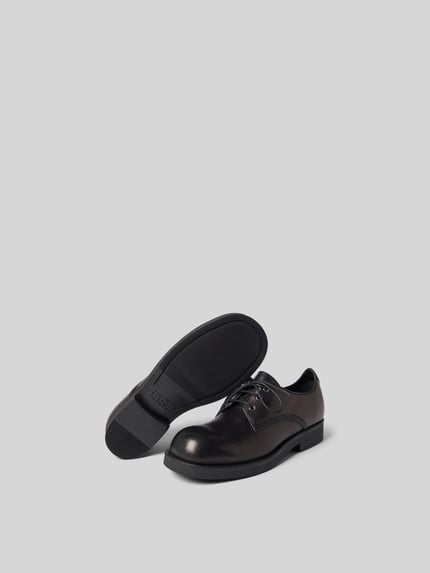 Productfoto, Derby-Schoenen met vetersluiting van MM6 Maison Margiela, afgerond model, siernaad, gladde zool, hakhoogte maat 44: 3 cm, schachthoogte maat 44: 9 cm