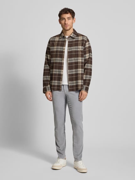 Brax Slim fit corduroy broek met achterzakken, model 'Fabio' Zilver - 1