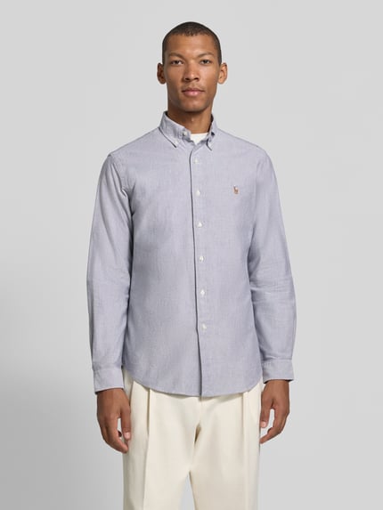 Polo Ralph Lauren Koszula casualowa o kroju custom fit z wyhaftowanym logo Ciemnoniebieski 4