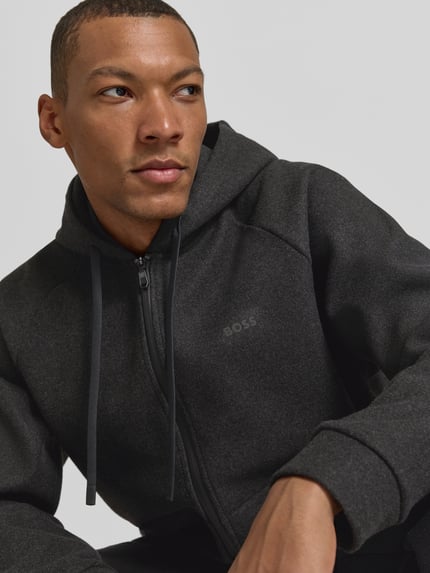 BOSS Green bluza rozpinana o kroju regular fit z kapturem model 'Transit' Beżowy 3