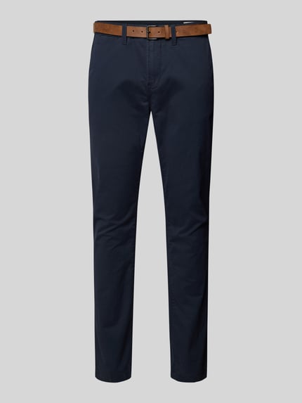 Tom Tailor Denim Slim fit chino met riem Donkerblauw - 2
