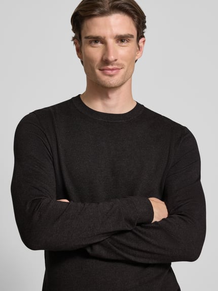 MCNEAL Gebreide pullover met ribboorden Chocoladebruin gemêleerd - 3
