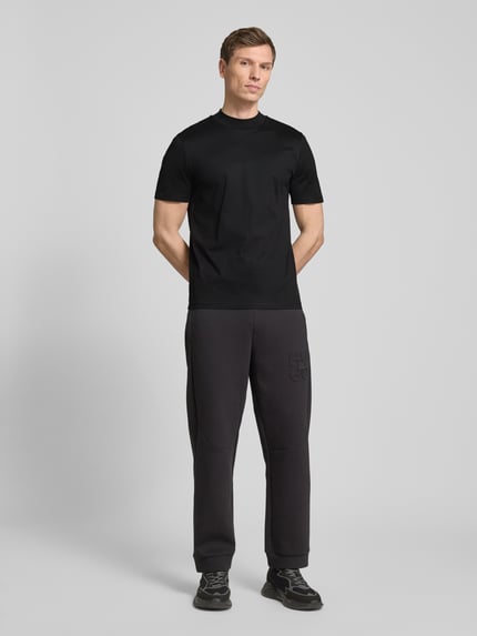 HUGO t-shirt o kroju slim fit z czystej bawełny model 'DIMERSOM' Czarny 1