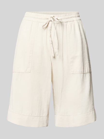 Productfoto, Bermudas met elastische band en trekkoord model 'Lia Urban' van Angels, puur katoen, loose fit, steekzakken, strookzakken, maat 36 bandwijdte 40 cm, binnenbeenlengte 26 cm, lichte kleur, rechte vormen, gladde textuur