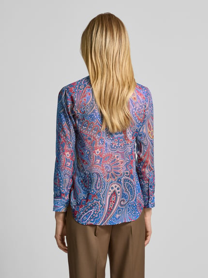 Lauren Ralph Lauren Overhemdblouse met blinde knoopsluiting, model 'KRISTY' Blauw - 5
